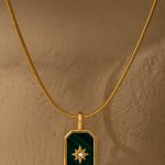 پلاک طلا ستاره مالاکیت