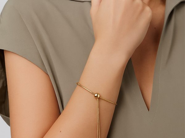 بنگل طلا ۱۸ عیار مدل گوی آویز