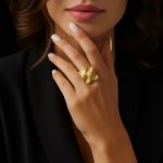 انگشتر طلا مینیمال چکشی