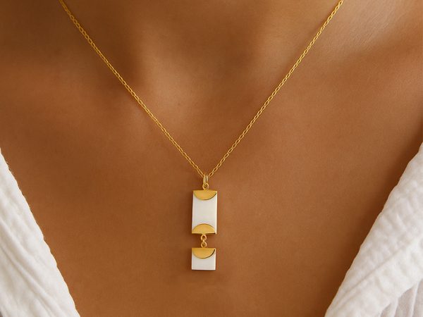 پلاک طلا ۱۸ عیار مدل هارمونی صدف