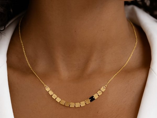 گردنبند طلا ۱۸ عیار مدل پازل مربع