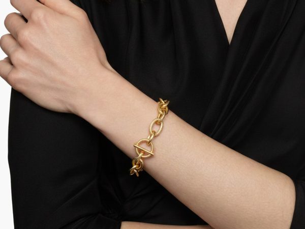 دستبند طلا ۱۸ عیار مدل دایره و خط یورمن