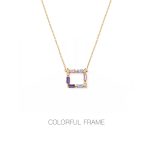 گردنبند طلا قاب رنگین